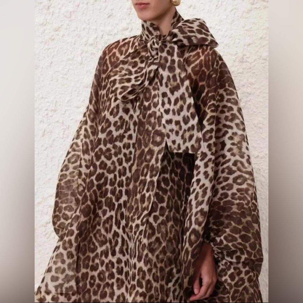 Zimmermann Illustration Leopard Billow Dress